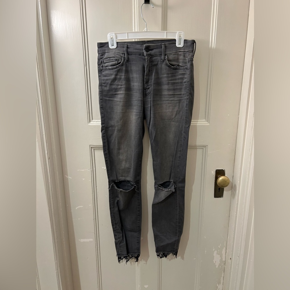 Mother High Waisted Looker Dagger A Lacey Saloon Skinny Jeans